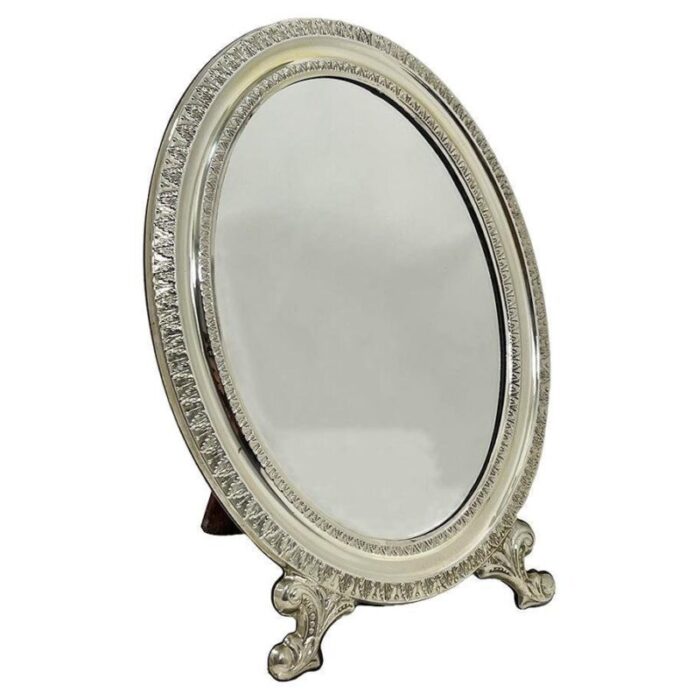 italian silver table mirror by livi giancarlo 1960s 1