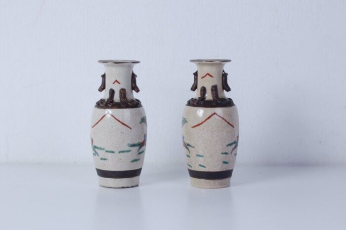 japanese ceramic vases 1890s set of 2 5