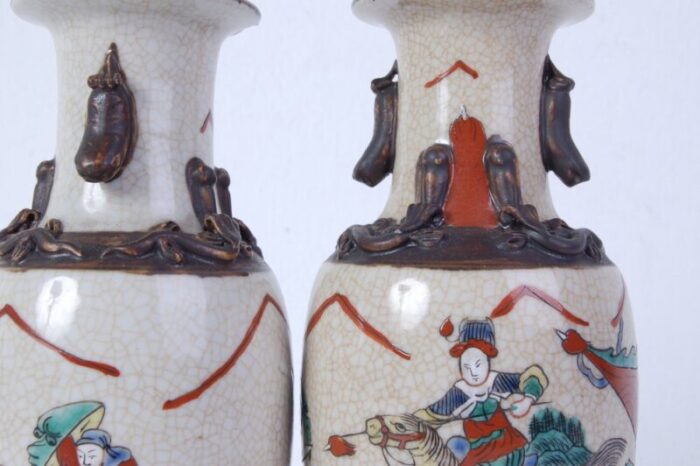 japanese ceramic vases 1890s set of 2 6