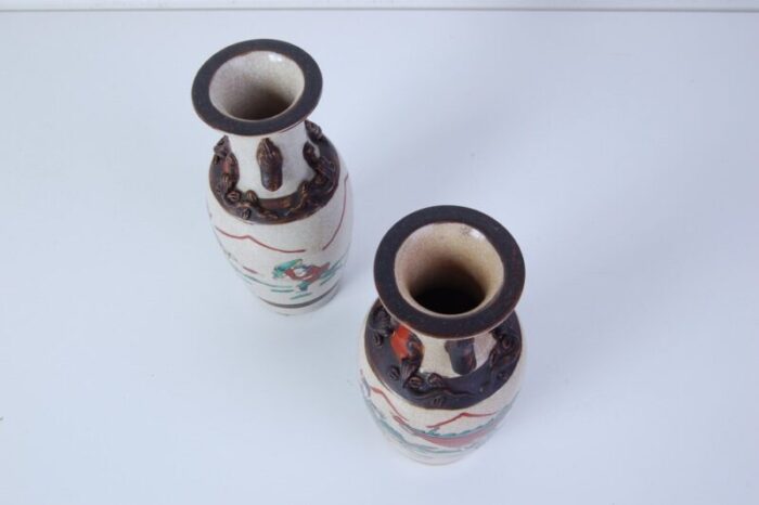 japanese ceramic vases 1890s set of 2 7