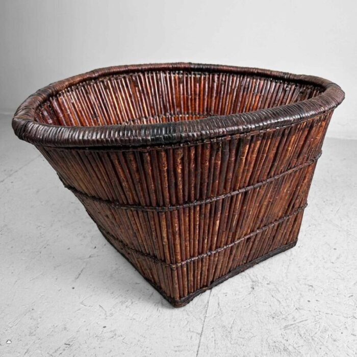 japanese smoked bamboo basket 1940s 10