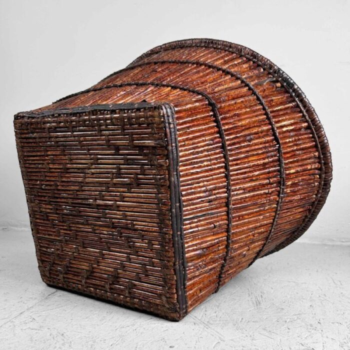 japanese smoked bamboo basket 1940s 11