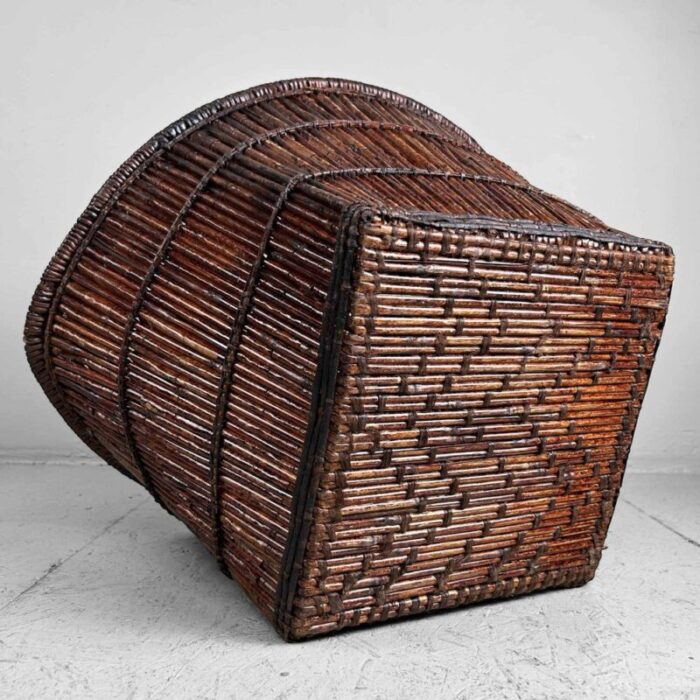 japanese smoked bamboo basket 1940s 12