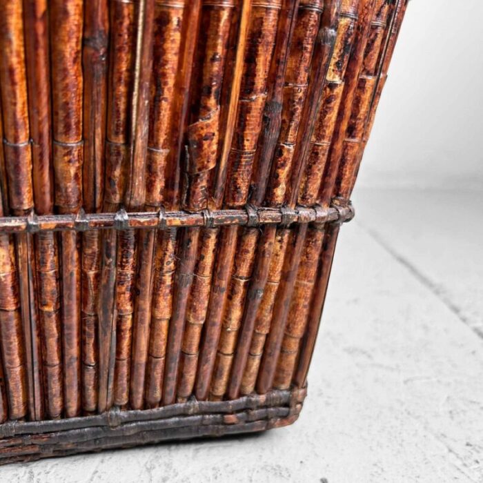 japanese smoked bamboo basket 1940s 14