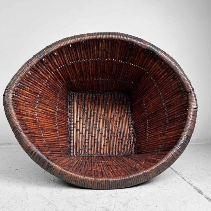 japanese smoked bamboo basket 1940s 2