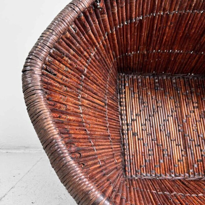 japanese smoked bamboo basket 1940s 3