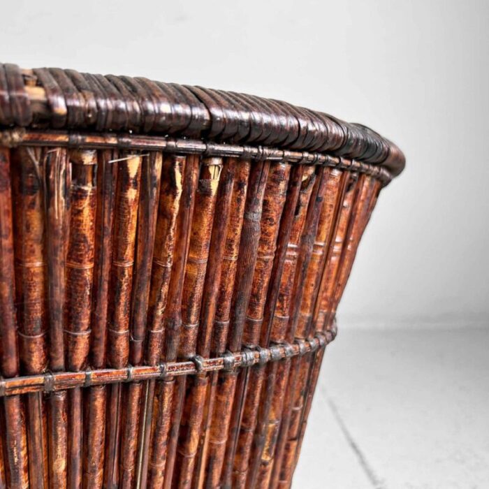 japanese smoked bamboo basket 1940s 4