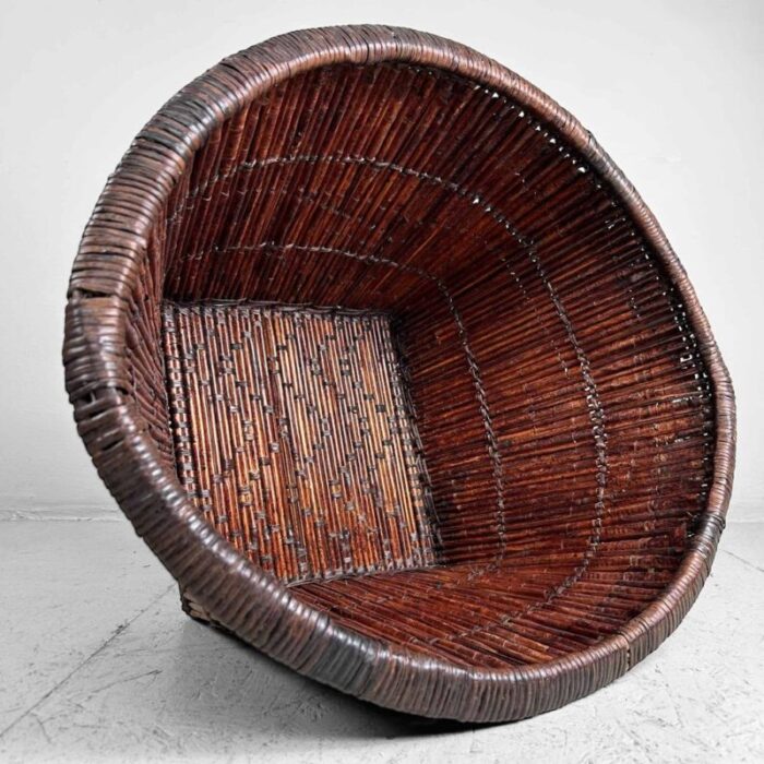 japanese smoked bamboo basket 1940s 7