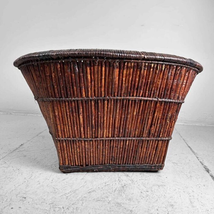 japanese smoked bamboo basket 1940s 8