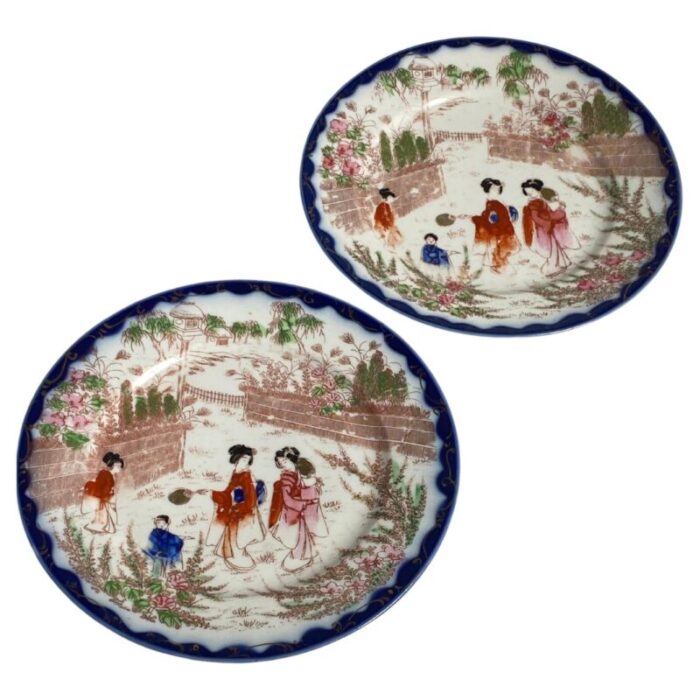 japanse plates in porcelain set of 2 1