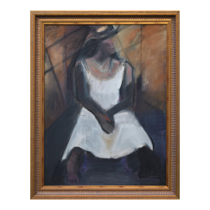 lage scale vintage cubist modernist oil painting of a woman 6681