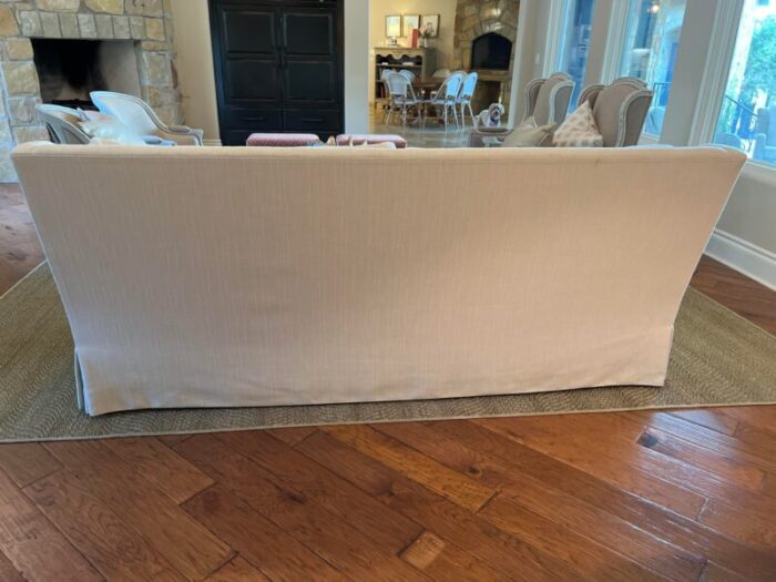 lam bespoke custom white performance fabric sofa 4767