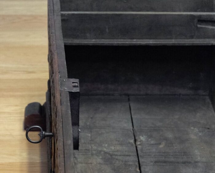 large 17th century german continental oak coffer chest 9