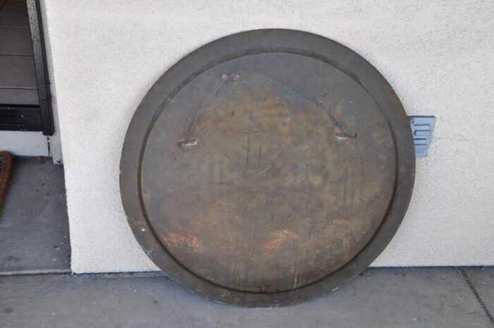 large 30 egyptian hieroglyphics inspired copper platter tray charger 1649