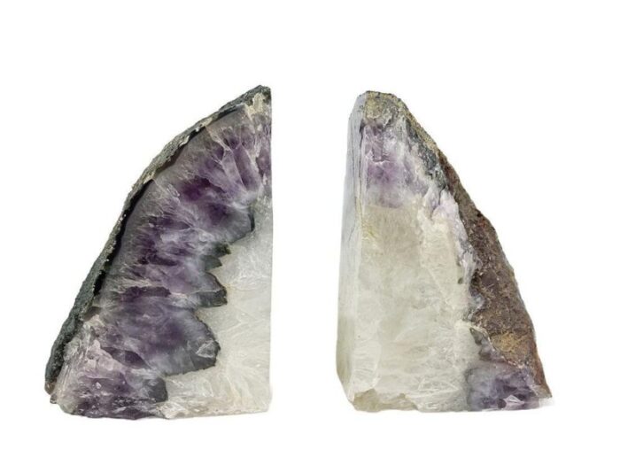 large amethyst bookends 1970s set of 2 2