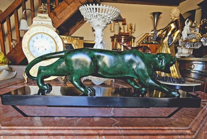 large art deco panther 1930s bronze 8169