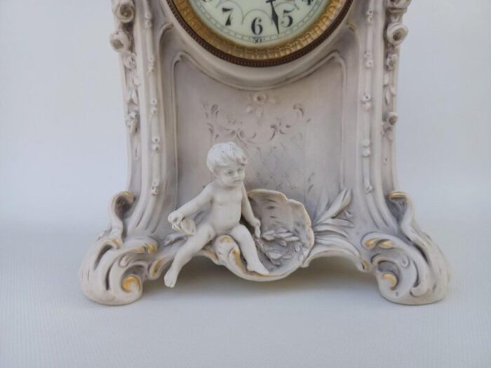 large art nouveau clock in porcelain from royal dux 1900s 2