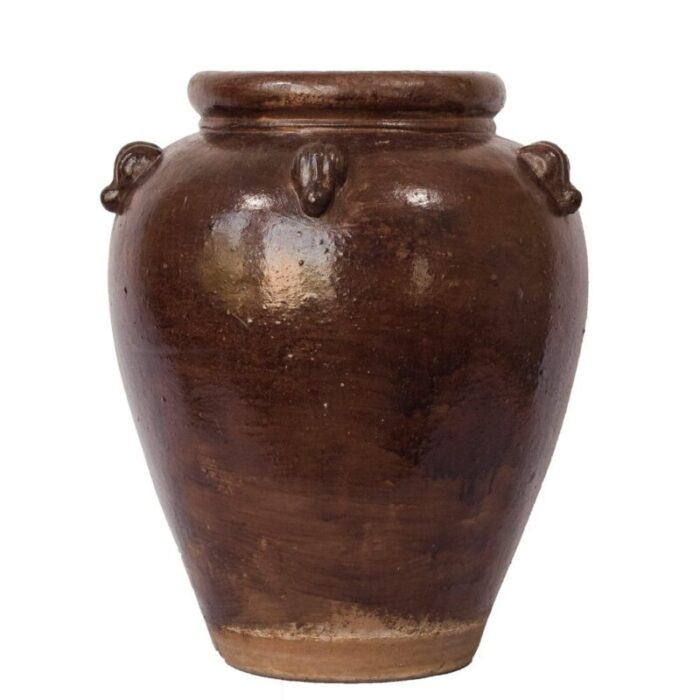 large brown stoneware pot 1