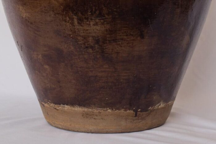 large brown stoneware pot 8