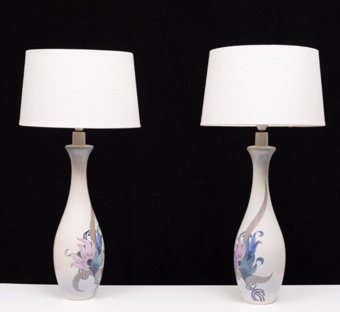 large ceramic table lamps from schoonhoven holland 1970s set of 2 8298