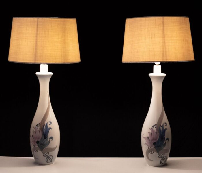 large ceramic table lamps from schoonhoven holland 1970s set of 2 9790