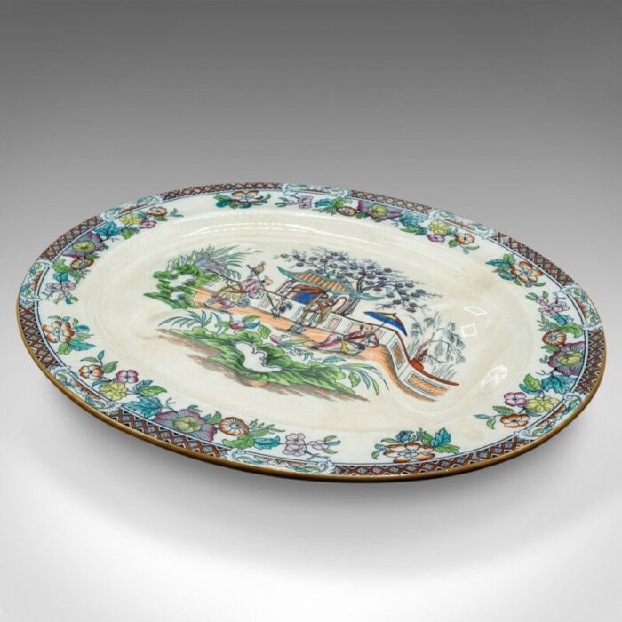 large chinese ceramic oval meat platter 1890s 3