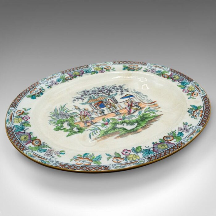 large chinese ceramic oval meat platter 1890s 6