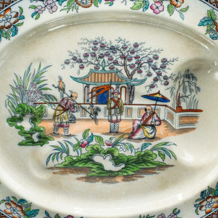 large chinese ceramic oval meat platter 1890s 7