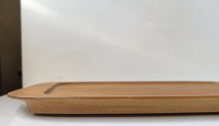 large danish modern serving tray in oak by poul hundevad 1970s 4