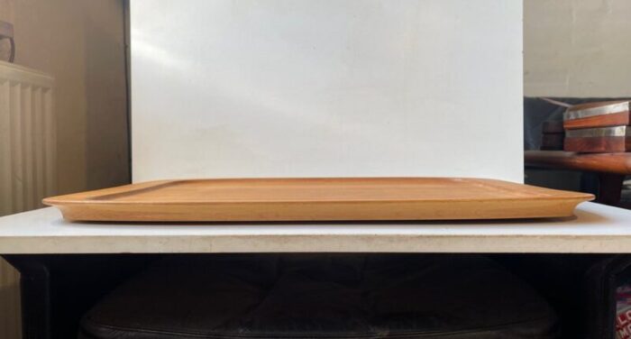 large danish modern serving tray in oak by poul hundevad 1970s 5