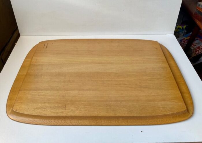 large danish modern serving tray in oak by poul hundevad 1970s 6