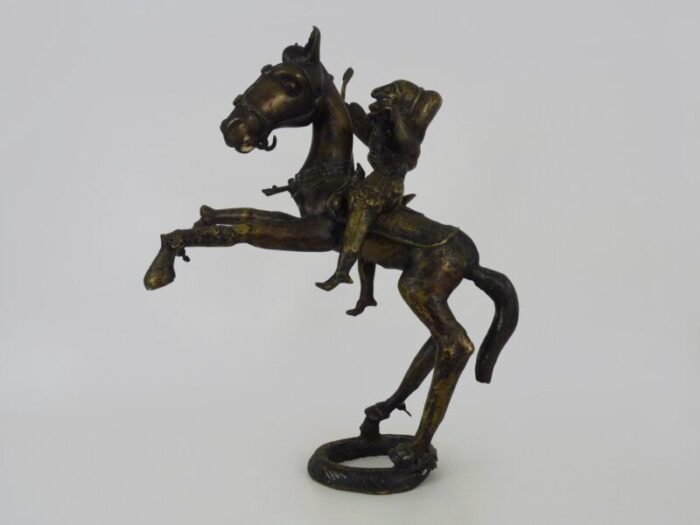 large dogon bronze horseman statue mali 1