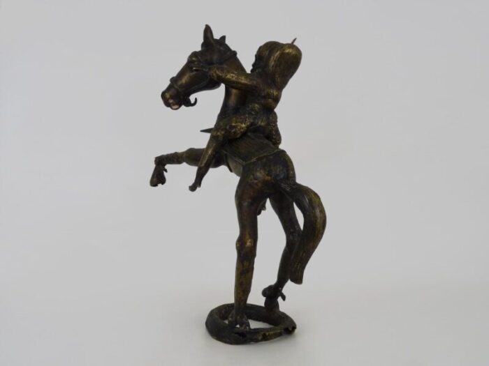 large dogon bronze horseman statue mali 10