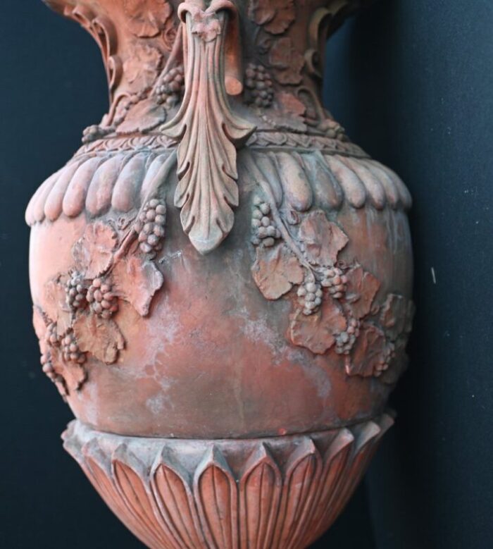 large english terracotta garden urns set of 2 3