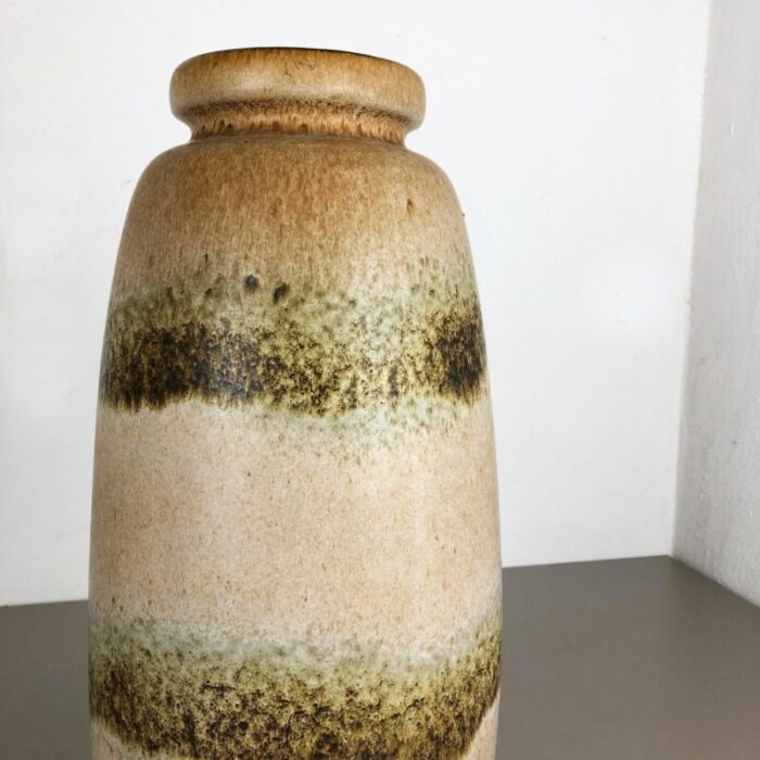 large fat lava multi color 284 47 pottery floor vase attributed to scheurich 1970s 4