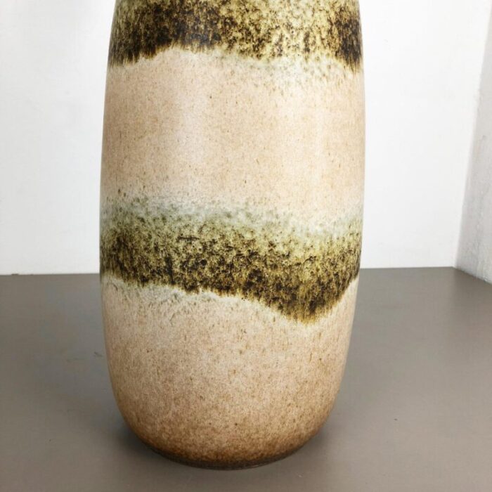 large fat lava multi color 284 47 pottery floor vase attributed to scheurich 1970s 5