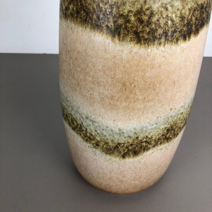 large fat lava multi color 284 47 pottery floor vase attributed to scheurich 1970s 9