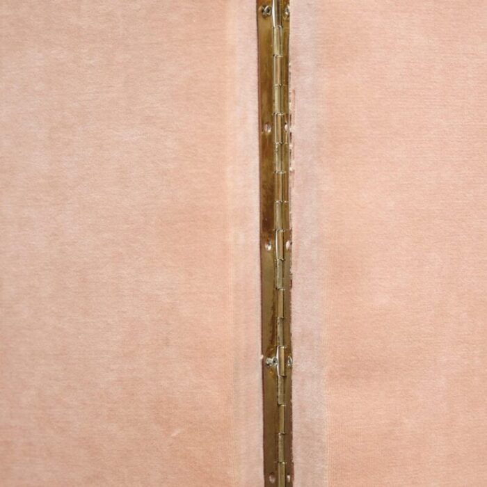 large french soft pink velvet room divider 1960s 6