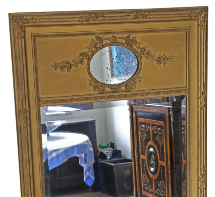 large gilt floor wall overmantle trumeau mirror 1890s 2