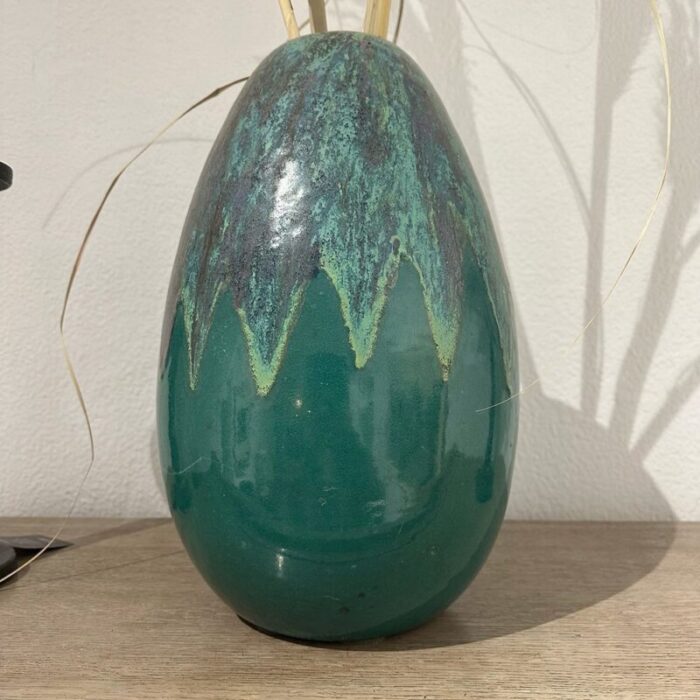 large glazed ceramic vase attributed to atelier primavera 1950s 1