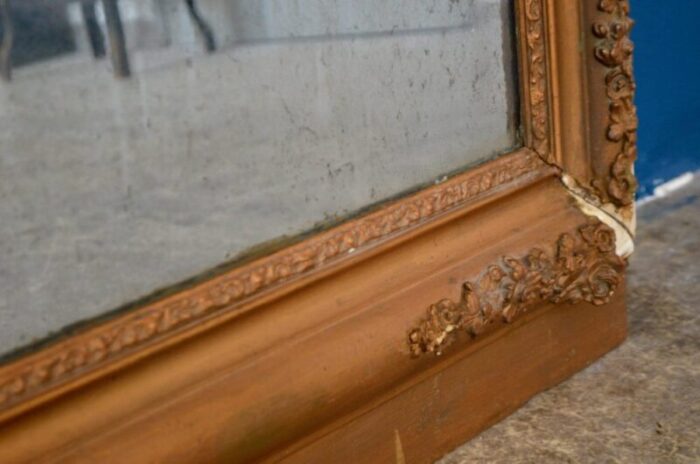 large golden parquet mirror 13