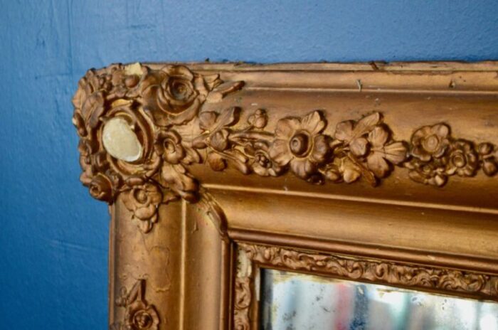 large golden parquet mirror 2