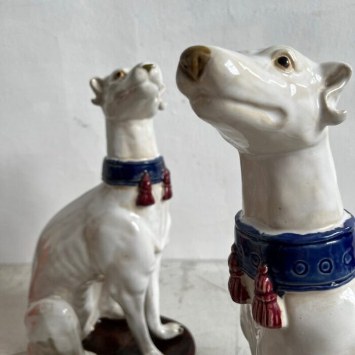 large italian ceramic greyhounds 1950s set of 2 11