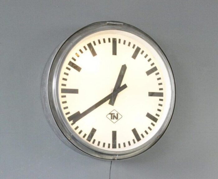 large light up station clock by tn circa 1960s 6249