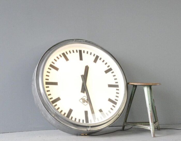 large light up station clock by tn circa 1960s 7098