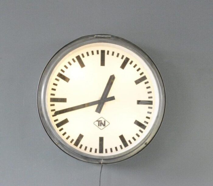 large light up station clock by tn circa 1960s 7756