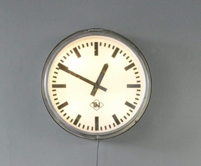 large light up station clock by tn circa 1960s 9304