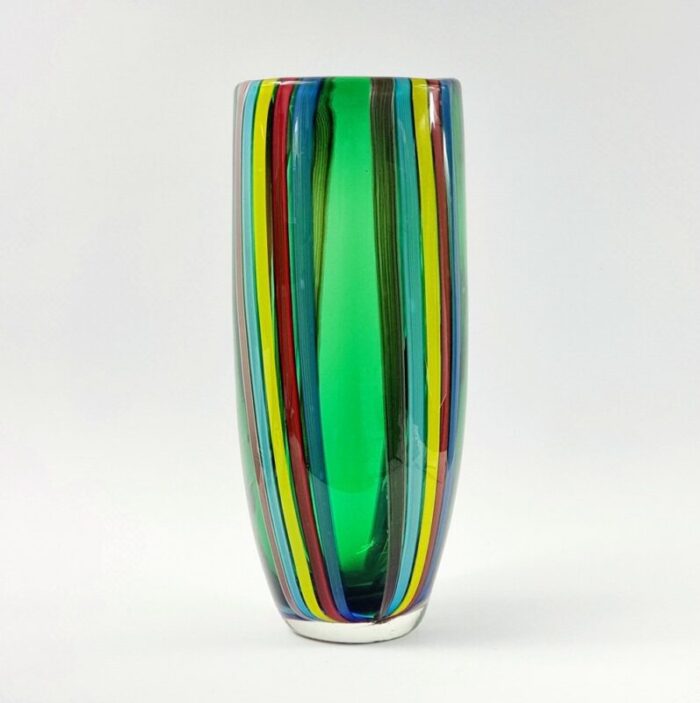 large mid century modern murano glass vase italy 1960 1970s 1