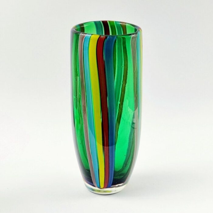 large mid century modern murano glass vase italy 1960 1970s 3