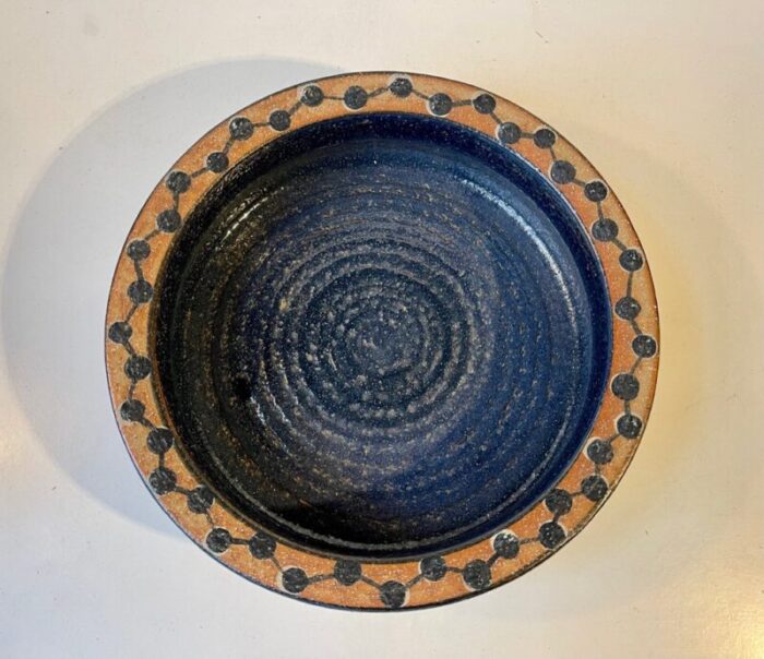 large molecule bowl in glazed stoneware from soholm 1970s 1